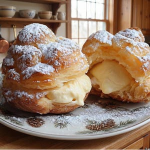Heavenly Cream Puffs Recipe, Light Airy Choux Pastry, Dreamy Vanilla Cream Filling, PDF