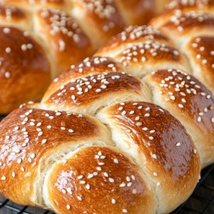 Israeli Sweet Challah Bread Recipe, Fluffy Traditional Friday Night Braided Loaf, Digital PDF