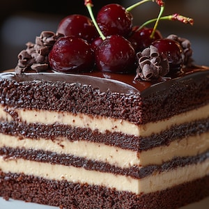 Cherry Chocolate Cake Recipe PDF, Triple Layer Celebration Cake, Moist Gourmet