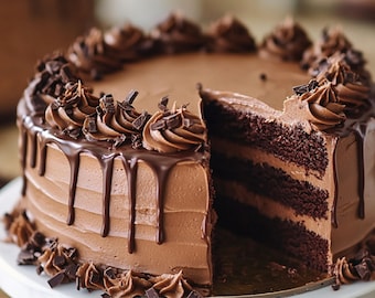 Chocolate Ganache Cake Recipe: Decadent Dessert (Digital Download PDF)