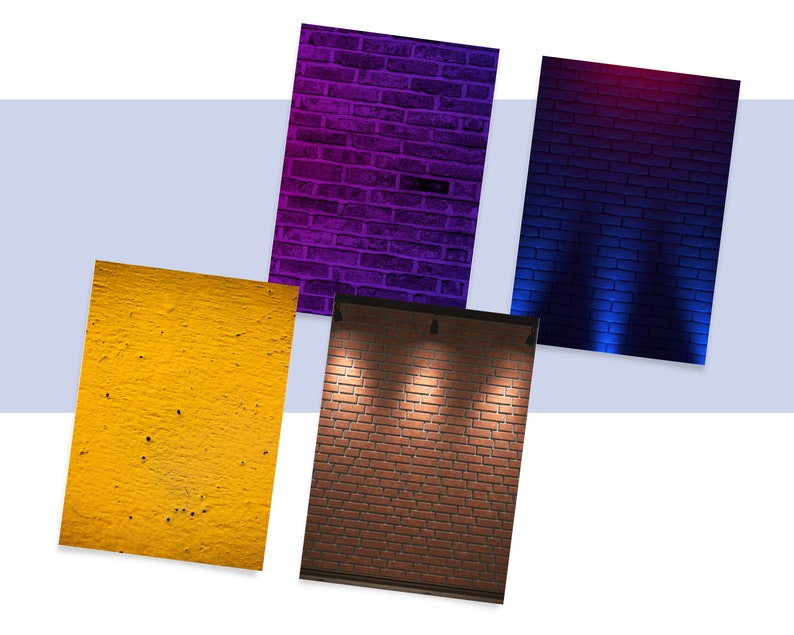 Graffiti Brick Wall Neon Light Background Digital Papers Etsy