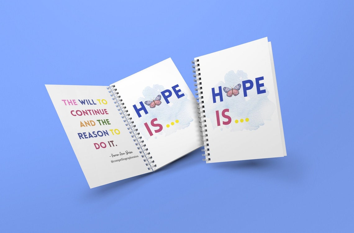 Hope is /Inspirational Journals/ Inspiring Quote Journal / Etsy