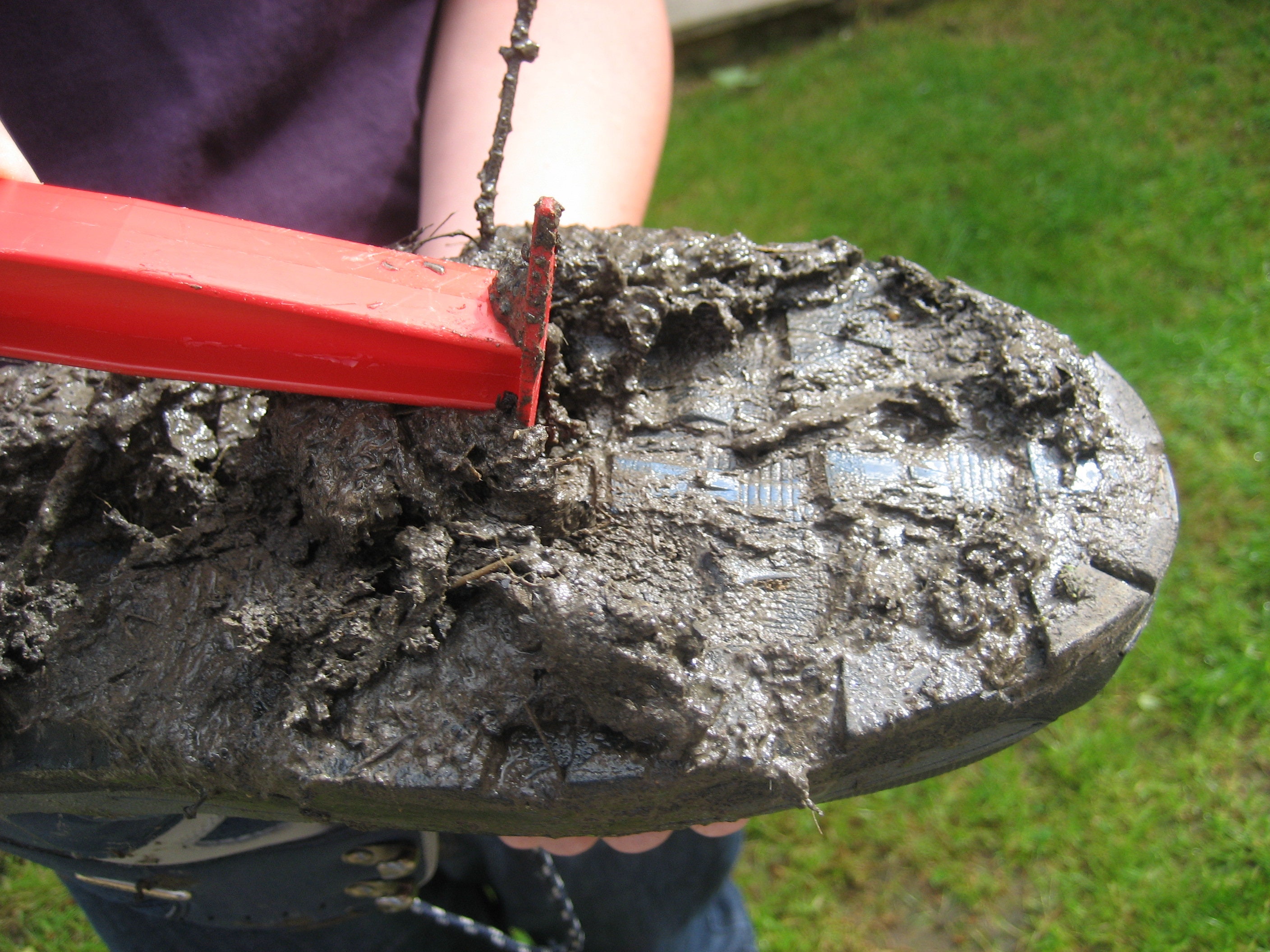 muddy boot cleaning