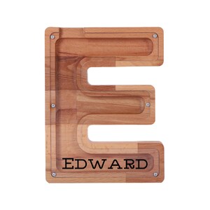 Alcancía de madera grabada, muebles decorativos para habitación infantil, caja de ahorro de acrílico, alcancía de palabras, caja de dinero de madera, regalo de lujo de color natural