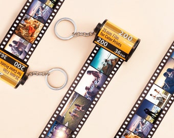 2 Pieces Photo Film Keychains, 24 Photo Memory Keychain, 2 Piece Photo Keychain for Couples, Kodak Photo Film Keychain, Best Gift for Couple