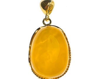 100% NATURAL GENUINE Butterscotch Honey Marbling Swirl Baltic Amber Pendant on 925 Silver
