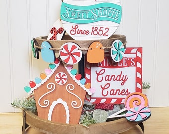 gingerbread tiered tray, tiered tray décor, Christmas tiered tray, holiday tiered tray, holiday décor, Christmas candy tiered tray