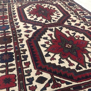 Crochet Afghan Rug, Embroidered Afghan Rug, Vintage Afghan Rug, Afghan Ethnic Rug, Kilim Rug Vintage, 2x5 Vintage Afghan Rug, Afghan Soumak,