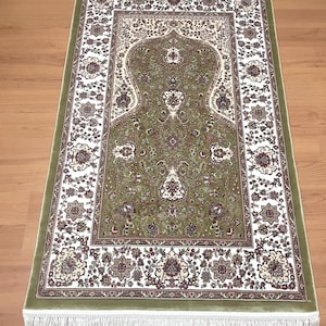 2x4 Silk Prayer Rug, Islamic Prayer Mat, Unique Sajjada Rug, Luxury Janamaz Mat, Ramadan Gift, Islamic Gift, Eid Gift, Muslim Gift