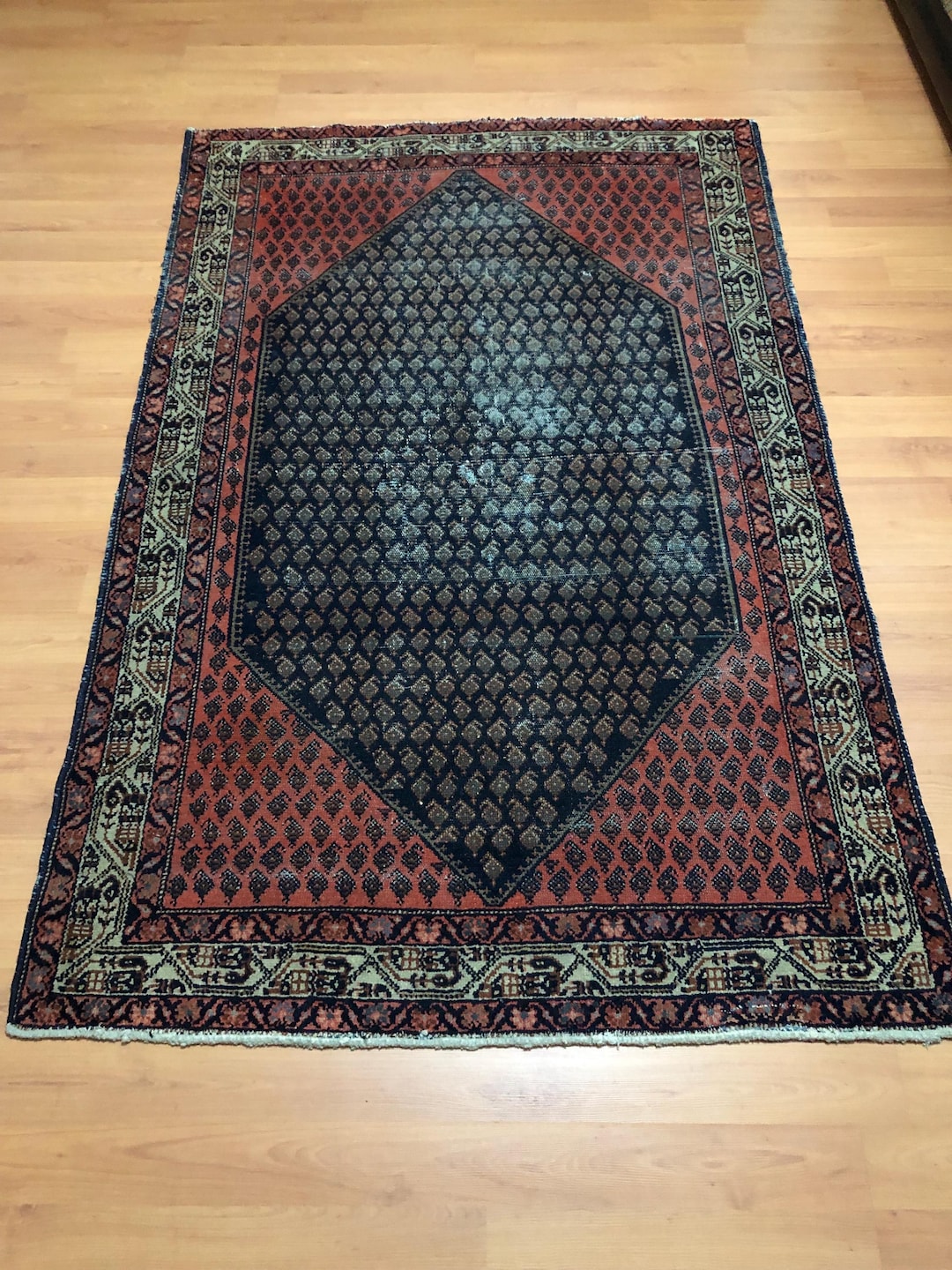 Small Persian Rug Use Antique Persian Rug, Antique Oriental Rug, Antique Malayer Rug, Small ...