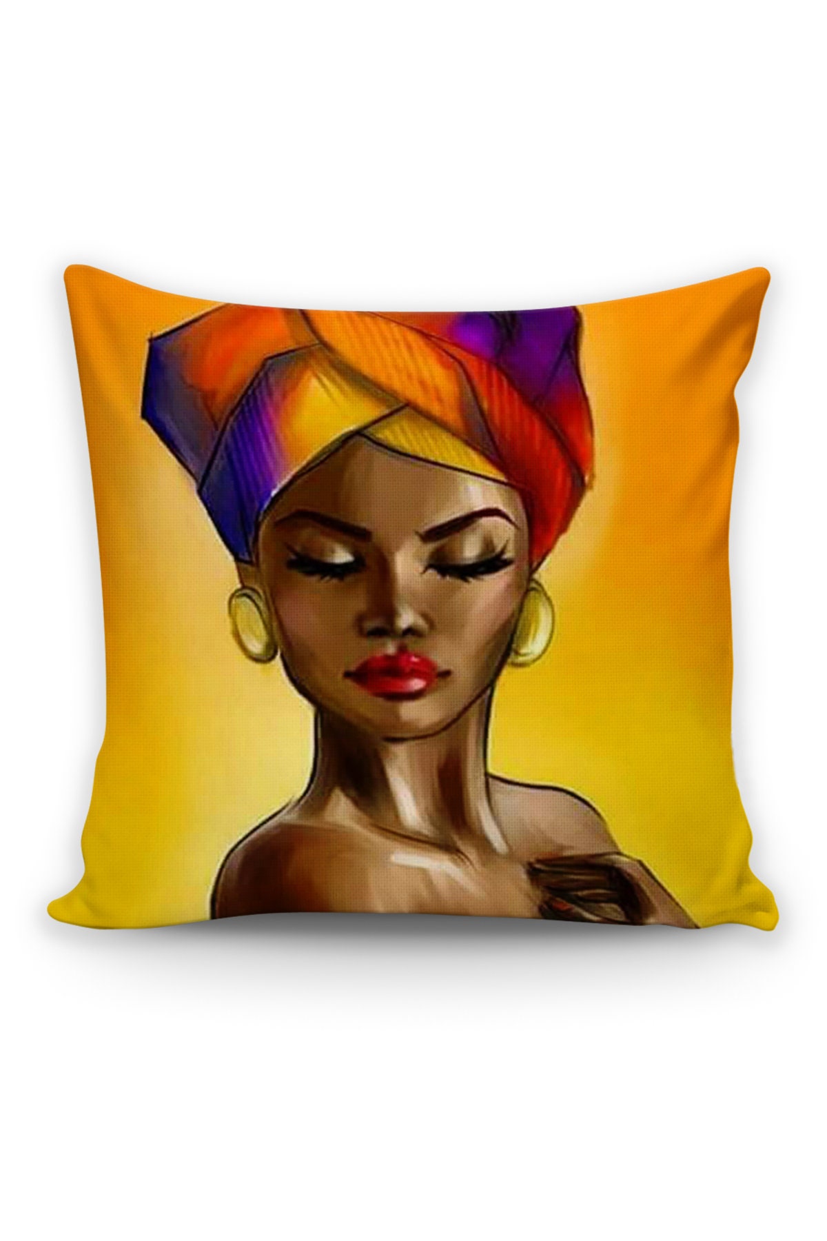 African Woman Pillow Case, African Art Cushion Cover, Black Woman ...