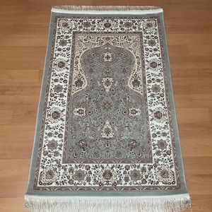 2x4 Silk Prayer Rug, Islamic Prayer Mat, Unique Sajjada Rug, Luxury Janamaz Mat, Ramadan Gift, Islamic Gift, Eid Gift, Muslim Gift