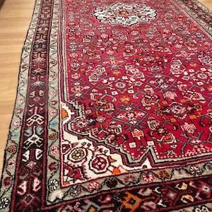 Vintage Runner Rug, Hamadan Runner Rug, 3x11 Persian Rug, Persian Runner Rug, Bohemian Runner Rug, Wool Runner Rug, Woll Persian  Rug,