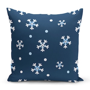 Snowflake Pillow Cover, Christmas Pillow Case, Christmas Gift Pillow , Christmas Decorative Pillow, Noel Pillow