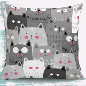 Cat Pillow Cover, Baby Bedroom Pillow, Kids Bedroom Pillow, Animal  Cushion Cover, 16x16 Pillow Case