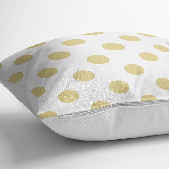 Polka Dot Pillow Case Yellow Pillow Cover White Pillow Case Sofa Decoration Living Room Decoration Chair Pillow Seating Pillow Etsy UK