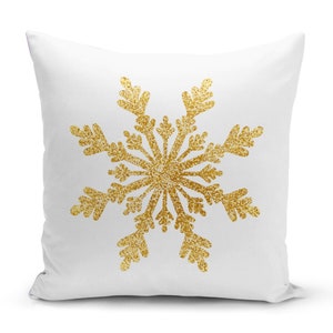 Snowflake Pillow Cover, Christmas Pillow Case, Christmas Gift Pillow , Christmas Decorative Pillow, Noel Pillow