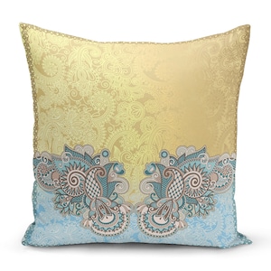 Embroidered Pattern Pillow Case, Outdoor Pillow Cover, Sofa Pillow, Tribal Printed Pillow Cover, Colorful Cushion