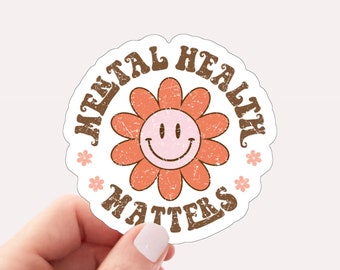 Boho Flower Water Bottle Sticker, Mental Health Matters Sticker, Funny Water Bottle Sticker, Hydro Sticker, Drink Water Sticker Weatherproof