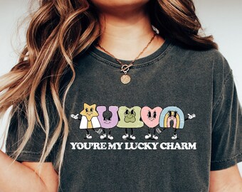 Retro Lucky Charm Shirt: Vintage St. Patrick's Day Comfort Colors Tee