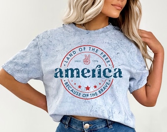 Retro USA Tie Dye Shirt, Patriotic Fourth of July, Vintage Style, Comfort Colors Tee