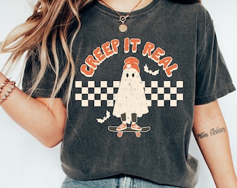 Retro Halloween Comfort Colors shirt, Creep it Real Shirt, Vintage Ghost Halloween Shirt, Witch Shirt, Retro Fall Shirt, Fall Shirt