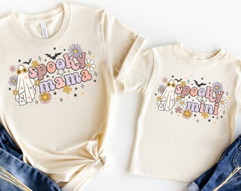 Spooky Mama Mini Halloween Shirts – Cotton Blend Autumn Casual Wear