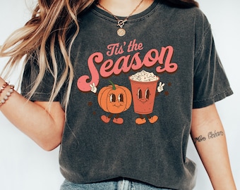 Retro Tis The Season Fall Shirt: Vintage Comfort Colors Autumn Tee