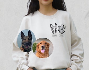 Sudadera con retrato de perro personalizado: Ropa personalizada para mascotas, mezcla de algodón jaspeado (corte unisex)