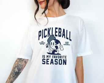 Retro Pickleball Shirt, Vintage Comfort Colors Cotton Tee (Unisex Looser Fit)