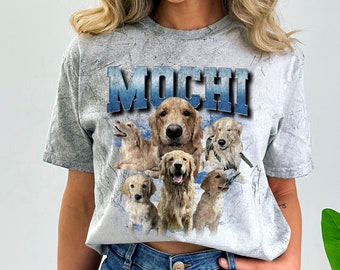 Camiseta retro personalizada con estampado tie-dye para perros: Camiseta con colores cómodos y un toque nostálgico de los 90.
