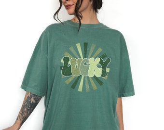 Retro Lucky Shirt: Vintage St. Patrick's Day Comfort Colors Tee