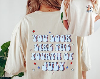 Retro USA Comfort Colors shirt,Fire Work 4th of July tee, Retro America shirt Women 4th of July shirt, America Patriotic Shirt, Independence