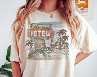 Retro Western Comfort Colors Shirt, Hotel California Shirt, Vintage Free Spirit Shirt, Oversized Shirt, Retro Graphic Shirt, Distressed Tee