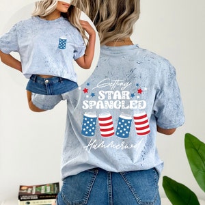 Retro USA Tie Dye Comfort Colors shirt,Star spangle, Retro fourth shirt, Womens 4th of July shirt ,America Patriotic Shirt, Independence