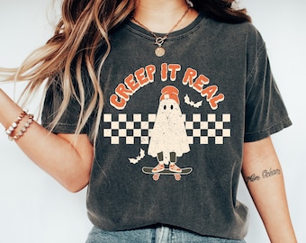 Retro Halloween Comfort Colors shirt, Creep it Real Shirt, Vintage Ghost Halloween Shirt, Witch Shirt, Retro Fall Shirt, Fall Shirt