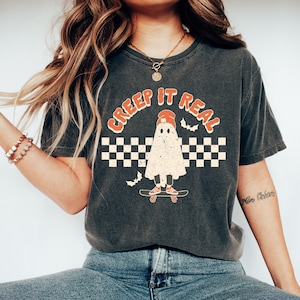 Retro Halloween Comfort Colors shirt, Creep it Real Shirt, Vintage Ghost Halloween Shirt, Witch Shirt, Retro Fall Shirt, Fall Shirt