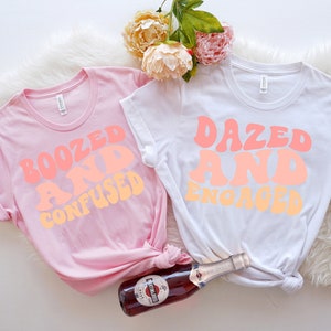Bachelorette Party Shirts, Dazed and Engaged, Boozed and Confused, Matching Bachelorette Shirts, Bridal Party TShirts, Girls Trip, Bach Trip
