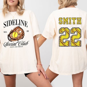 Softball Mom Shirt – Personalized Team Number, Comfort Colors Fabric, Unisex Fit