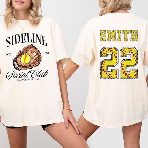 Softball Mom Shirt – Personalized Team Number, Comfort Colors Fabric, Unisex Fit