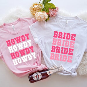 Bride Howdy Western Style Shirts, Bachelorette Party Shirts, I Do Crew, Bachelorette T-shirt, Western Bach, Bachelorette Retro Cream Shirt