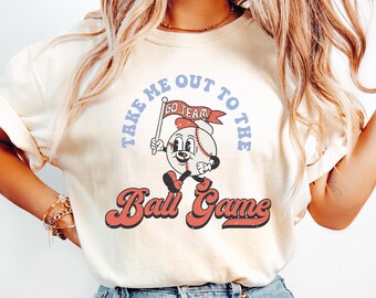 Retro Baseball Game Comfort Colors Tee: Vintage Sports Style Soft Cotton (Unisex)