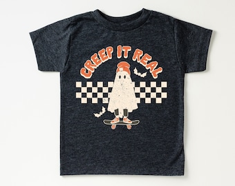 Pumpkin Season Toddler Shirt, Cute Fall Girls Shirt, Toddler Youth Fall Tee, Retro Boho Cute Vintage Bodysuit, Creep It Real Ghost Tee