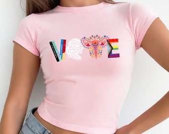 Vote Graphic Baby Tee: Women's & LGBTQ Rights Activist Apparel, Soft Cotton