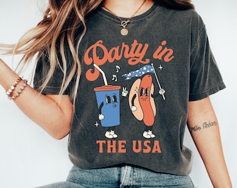 Retro Party in the USA shirt, 4th of July tee, Retro funny fourth shirt, Womens 4th of July shirt, America Patriotic Shirt, Independence Day
