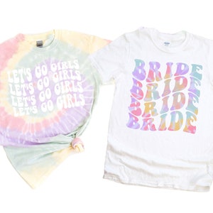 Bachelorette Party Shirts, Bride Bride Bride, Her Girls Graphic T-Shirt, Retro Graphic Tee, Gifts for Her, Bridal Party Shirts, Girls Trip