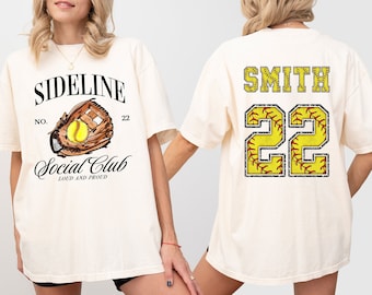 Softball Mom Shirt – Personalized Team Number, Comfort Colors Fabric, Unisex Fit