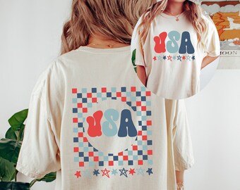 Retro USA Comfort Colors shirt, 4th of July tee, Retro funny fourth shirt, Womens 4th of July shirt, America Patriotic Shirt, Independence