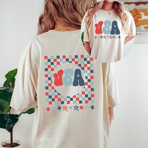Retro USA Comfort Colors shirt, 4th of July tee, Retro funny fourth shirt, Womens 4th of July shirt, America Patriotic Shirt, Independence
