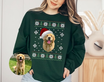 Custom Dog Sweatshirt, Custom Pet Christmas Ugly Sweater, Custom Dog Christmas Sweater, Dog Mom Sweater, Ugly Christmas Sweater,
